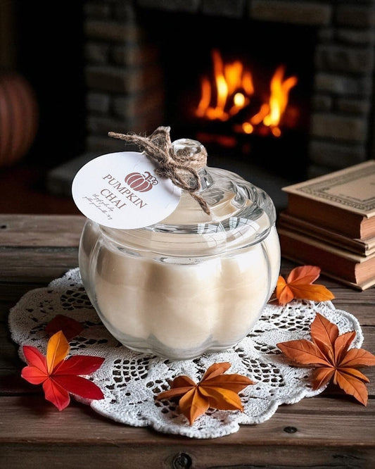 Golden Gourd Candle – 16 oz Clear Pumpkin Soy Candle | Pumpkin Chai | Pumpkin Spice Cardamom Brown Sugar & Vanilla | Cozy Fall Home Decor The Gift Gala Shop Candle Co.