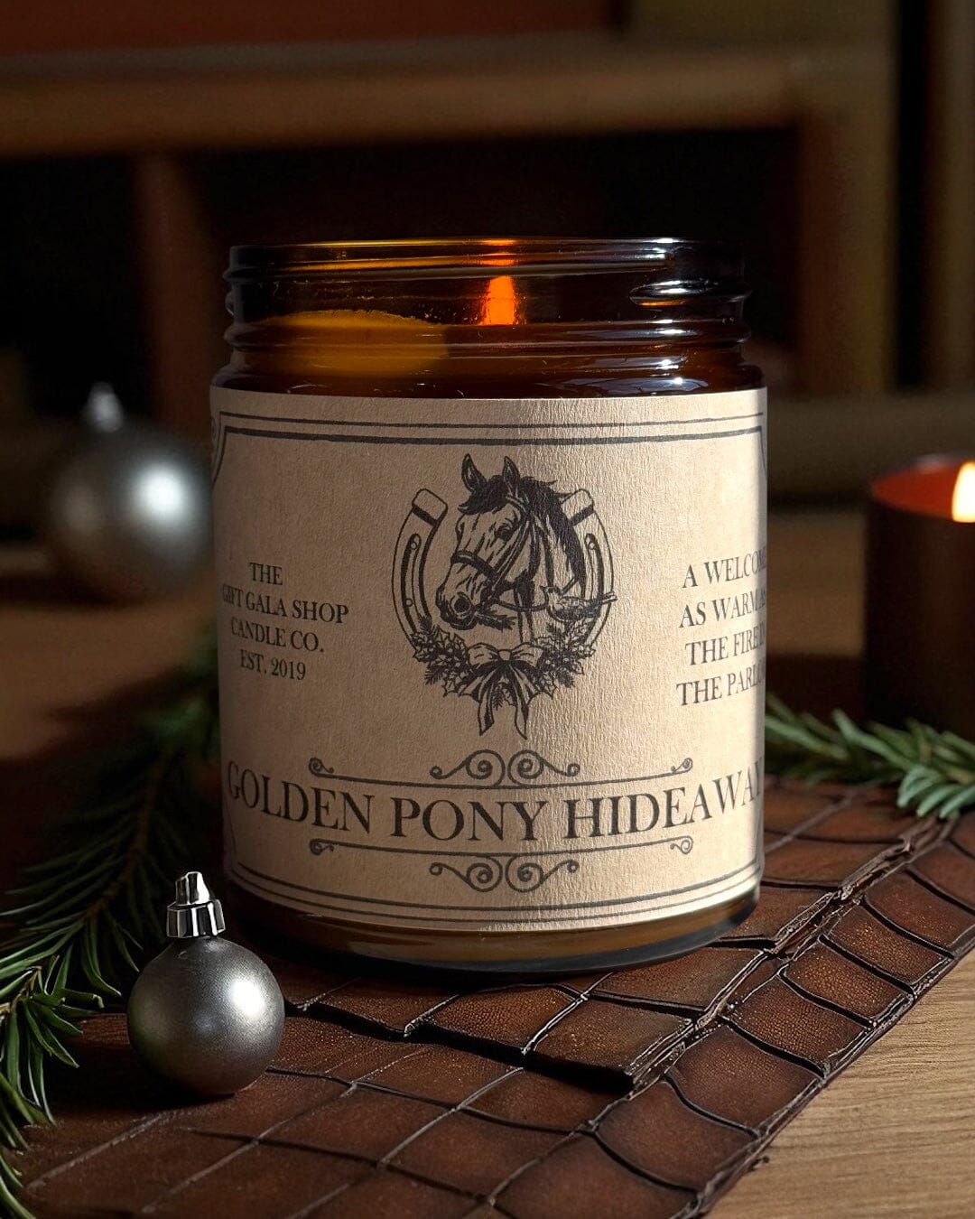 “Golden Pony Hideaway” Western Soy Candles | Holiday Candles The Gift Gala Shop Candle Co. 