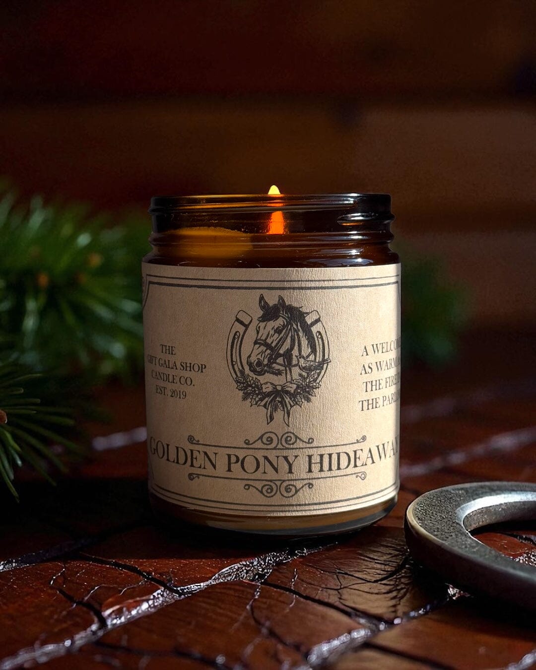 “Golden Pony Hideaway” Western Soy Candles | Holiday Candles The Gift Gala Shop Candle Co. 
