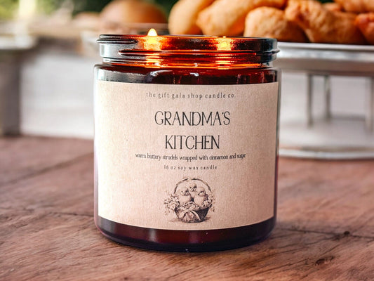 Grandmas Kitchen 16 oz Scented Soy Candle for Easter | Best Natural Home Fragrance For Spring The Gift Gala Shop Candle Co.