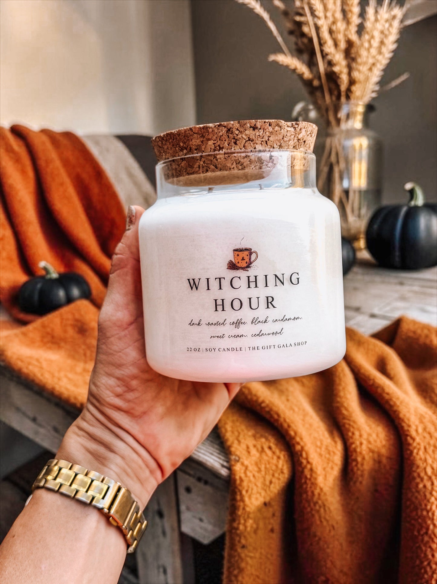 Halloween Soy Candle | 22 oz Large Apothecary Candle | Hand Poured Nontoxic Fall Candle | Spooky Autumn Scents The Gift Gala Shop Candle Co. 
