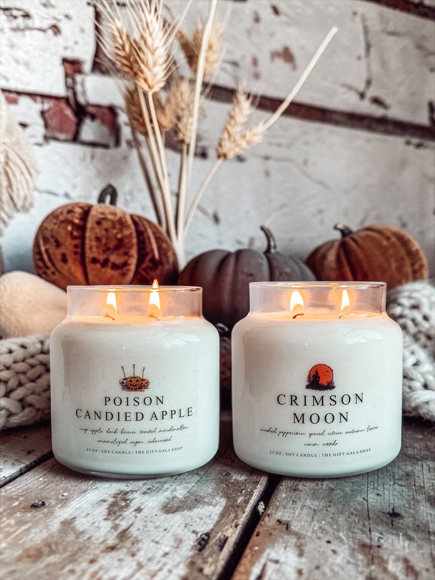 Halloween Soy Candle | 22 oz Large Apothecary Candle | Hand Poured Nontoxic Fall Candle | Spooky Autumn Scents The Gift Gala Shop Candle Co. 