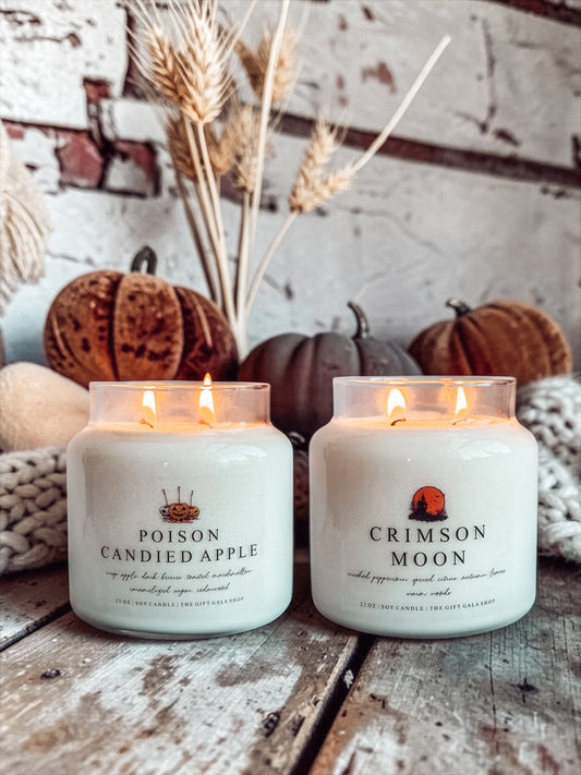 Halloween Soy Candle | 22 oz Large Apothecary Candle | Hand Poured Nontoxic Fall Candle | Spooky Autumn Scents The Gift Gala Shop Candle Co. 
