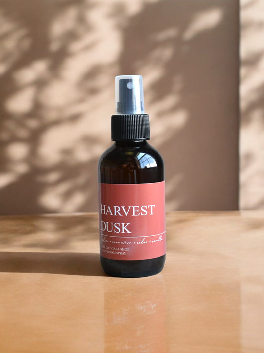 Harvest Dusk Fall Room Spray – Plum, Cinnamon & Vanilla | Cozy Autumn Home Mist | Non-Toxic Linen & Room Spray Linen Spray The Gift Gala Shop Candle Co. 