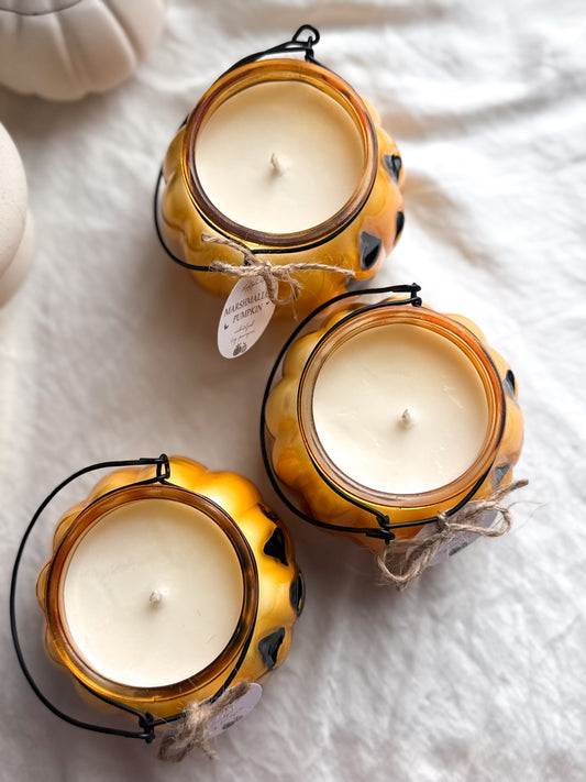 Harvest Dusk Pumpkin Candle – Hand-Poured Soy Jack-o’-Lantern - Plum, Cherry, Cinnamon & Cedarwood Autumn Candle The Gift Gala Shop Candle Co.