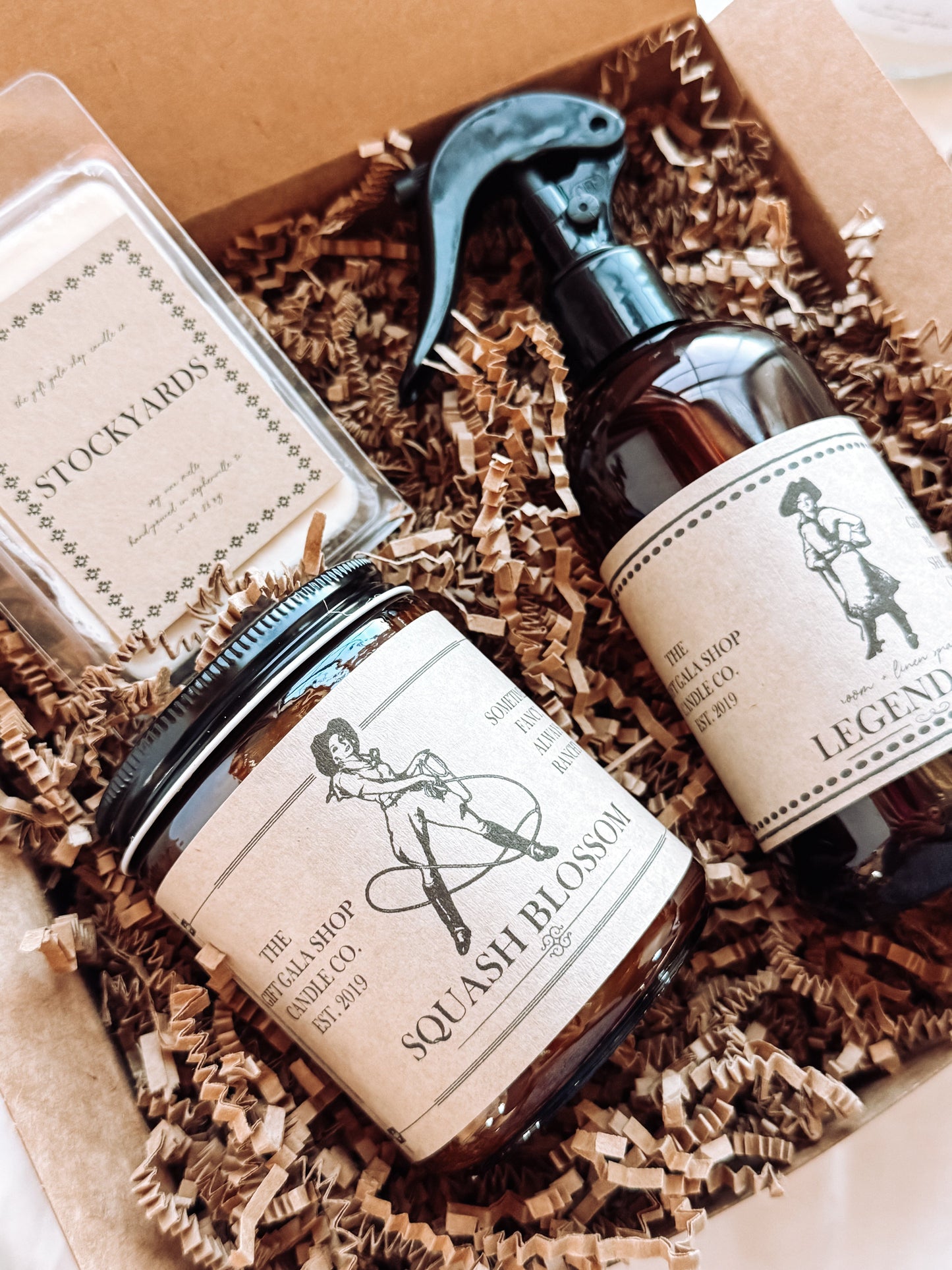 Heritage Gift Box | Western Fragrance Gift Set for Christmas | Nontoxic Candle + Room Spray + Wax Melt The Gift Gala Shop Candle Co. 