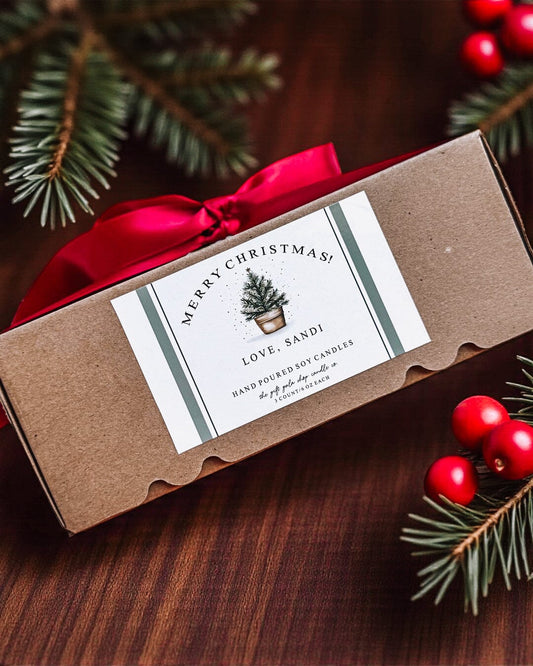 Holiday Candle Gift Box | Farmhouse Christmas Candle Trio | Nontoxic Soy Candles | Rustic Winter Gift Set | Clean-Burn Hand Poured Candles The Gift Gala Shop Candle Co. 