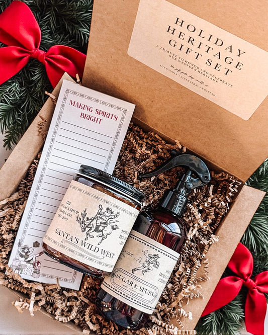 Holiday Heritage Gift Box | Western Christmas Gift Set | Nontoxic Candle + Room Spray + Notepad The Gift Gala Shop Candle Co. 