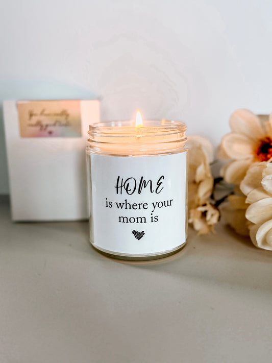 Home is Where your Mom is Candle | Mother's Day Candle with Gift Box | Vegan Soy Candle Thegiftgalashop 