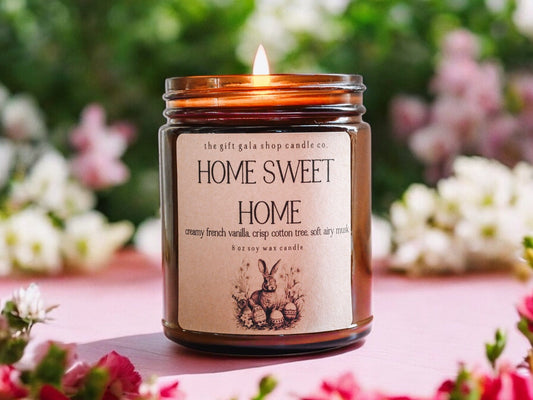 Home Sweet Home Scented Soy Candle | Best Candle for Primitive Spring Decor | Easter Basket Gift for Grandma, Teen, Host The Gift Gala Shop Candle Co. 