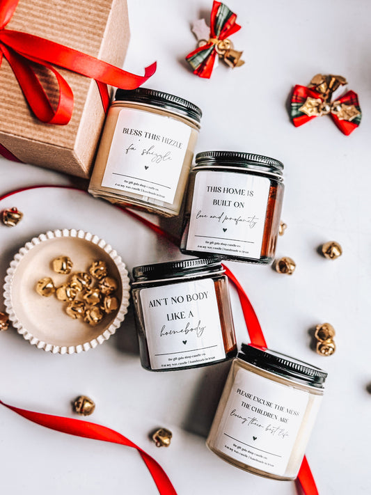 Homebody Gift Box | Candle Set of 4 | SAHM Gift for Christmas | Handmade Scented Candles The Gift Gala Shop Candle Co.