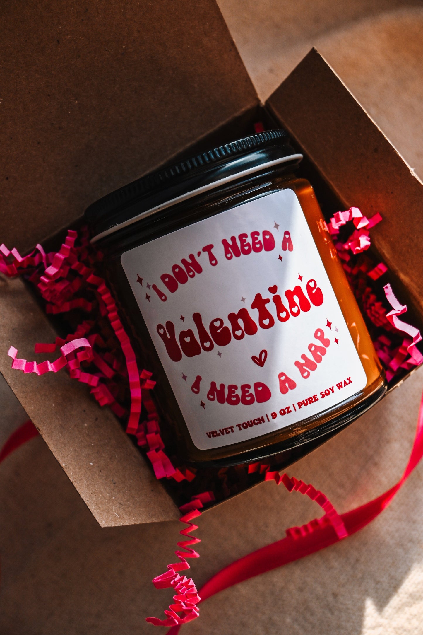 I Don't Need a Valentine I Need a Nap Candle | Single Girl Valentine Gift | Cute Valentines Apartment Decor| 8 oz Scented Soy Candle The Gift Gala Shop Candle Co. 