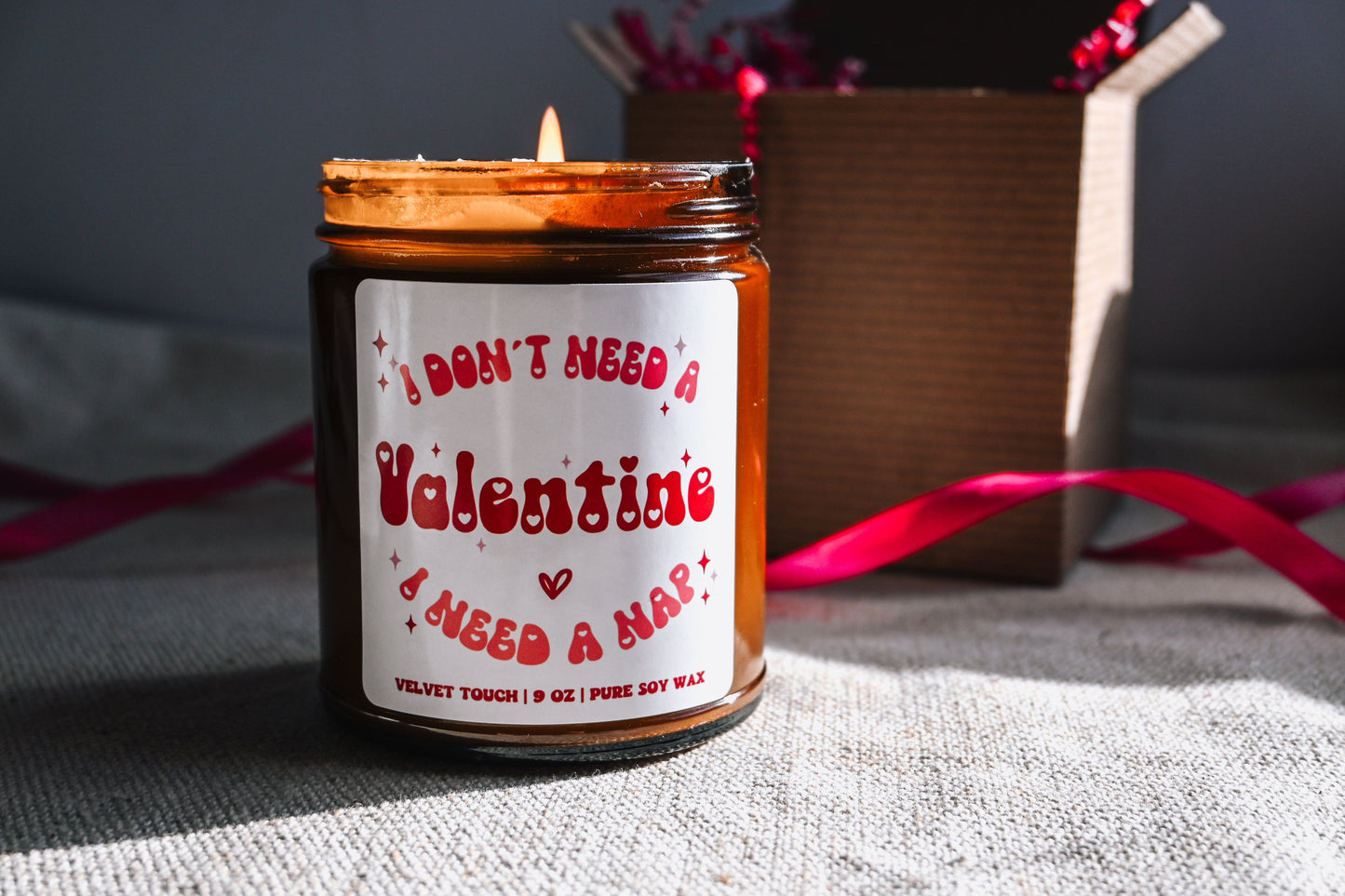 I Don't Need a Valentine I Need a Nap Candle | Single Girl Valentine Gift | Cute Valentines Apartment Decor| 8 oz Scented Soy Candle The Gift Gala Shop Candle Co. 