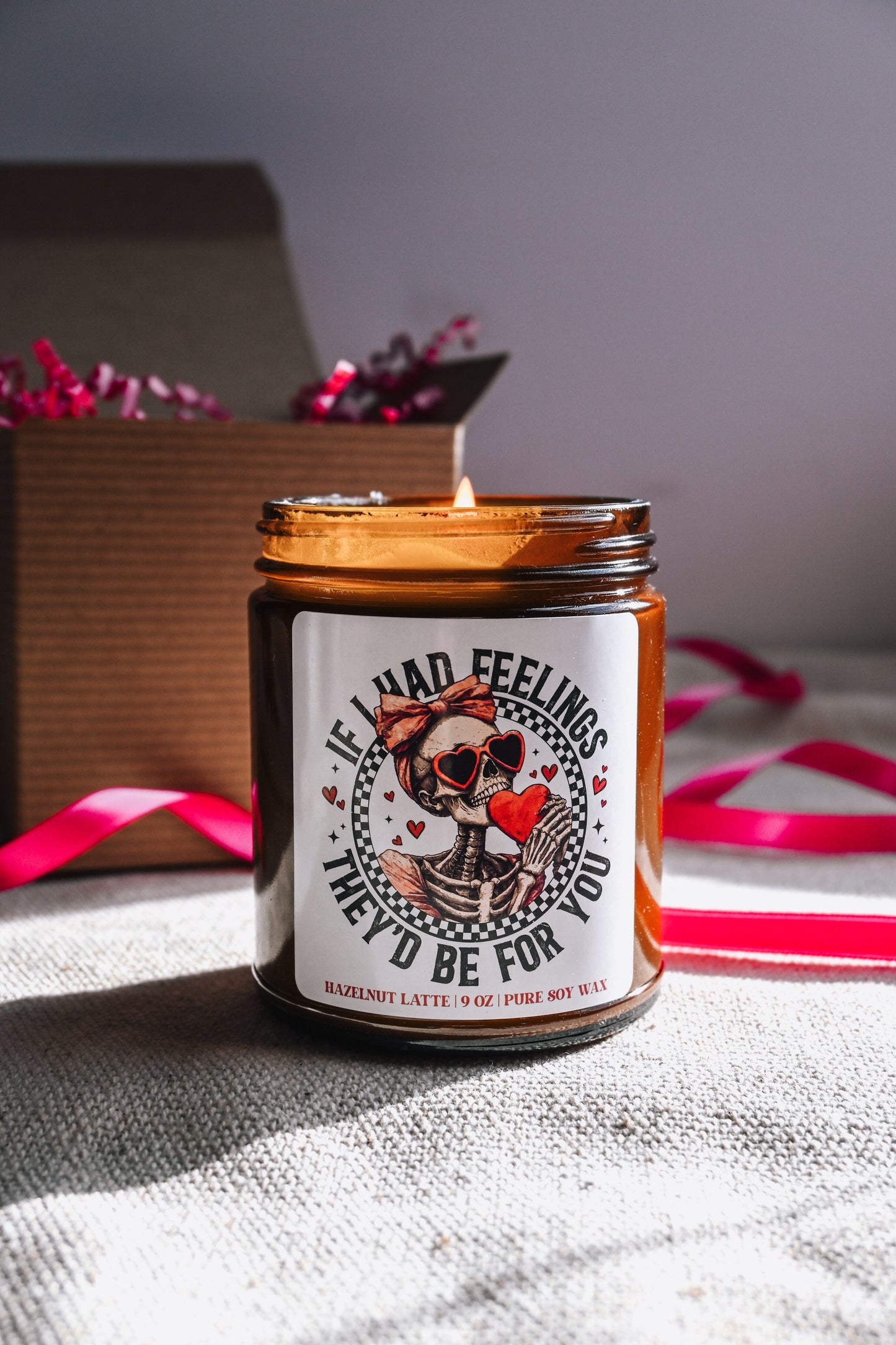 If I Had Feelings They'd Be for You Candle | Funny Single Girl Valentines Gift | 8 oz Hazelnut Latte Soy Candle | Valentines Scented Candle The Gift Gala Shop Candle Co. 