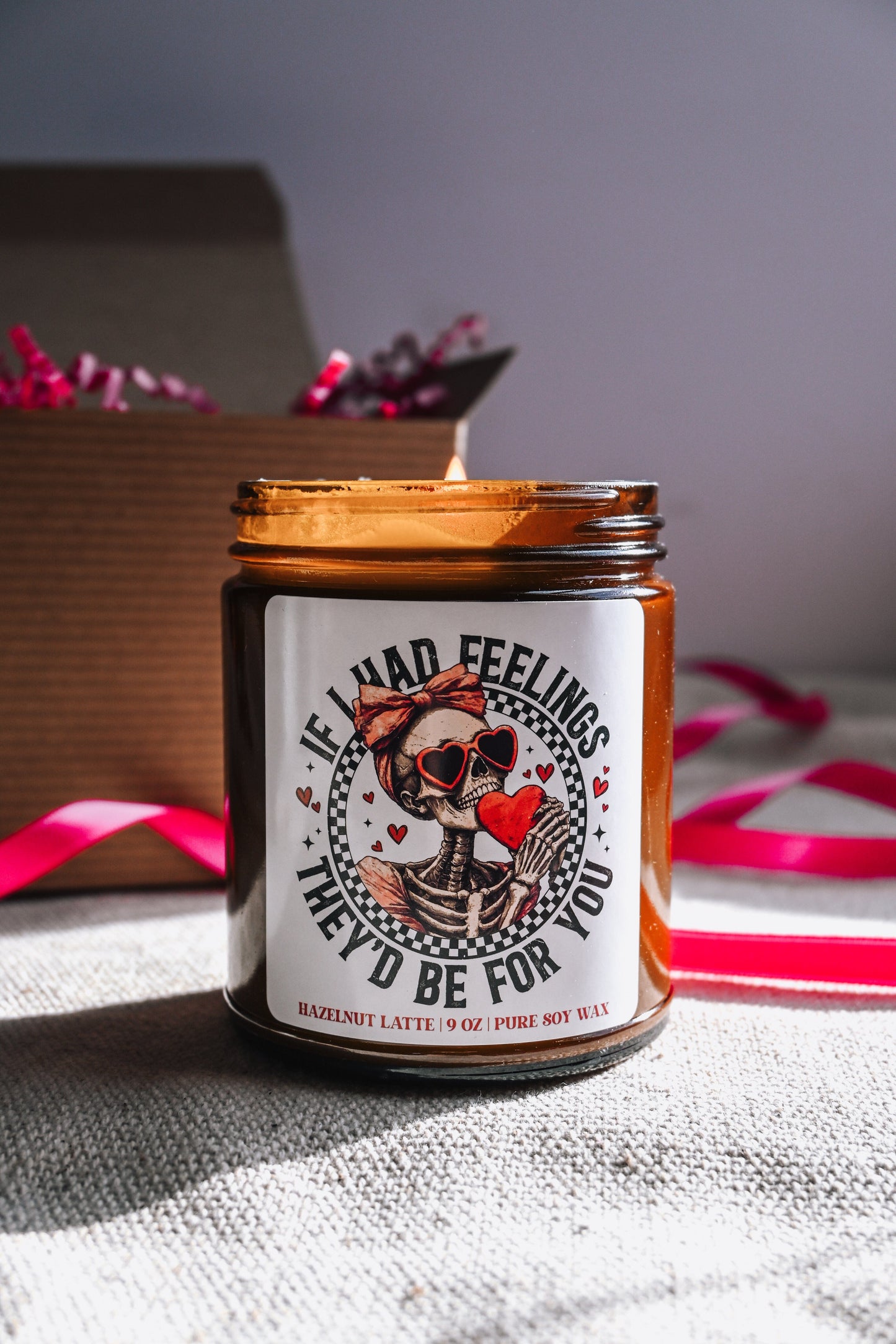 If I Had Feelings They'd Be for You Candle | Funny Single Girl Valentines Gift | 8 oz Hazelnut Latte Soy Candle | Valentines Scented Candle The Gift Gala Shop Candle Co. 