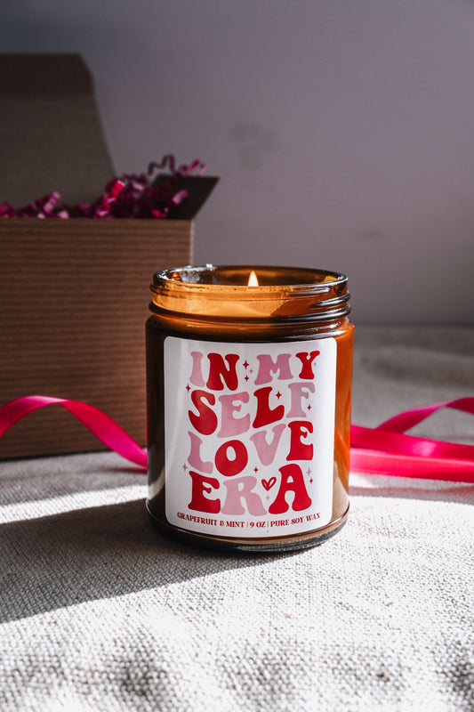 In My Self Love Era Candle | Cute Valentines Day Decor | 8 oz Grapefruit Mint Soy Candle | Non Toxic Scented Candle The Gift Gala Shop Candle Co. 