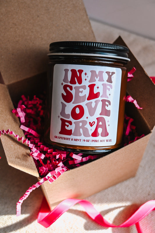 In My Self Love Era Candle | Cute Valentines Day Decor | 8 oz Grapefruit Mint Soy Candle | Non Toxic Scented Candle The Gift Gala Shop Candle Co.