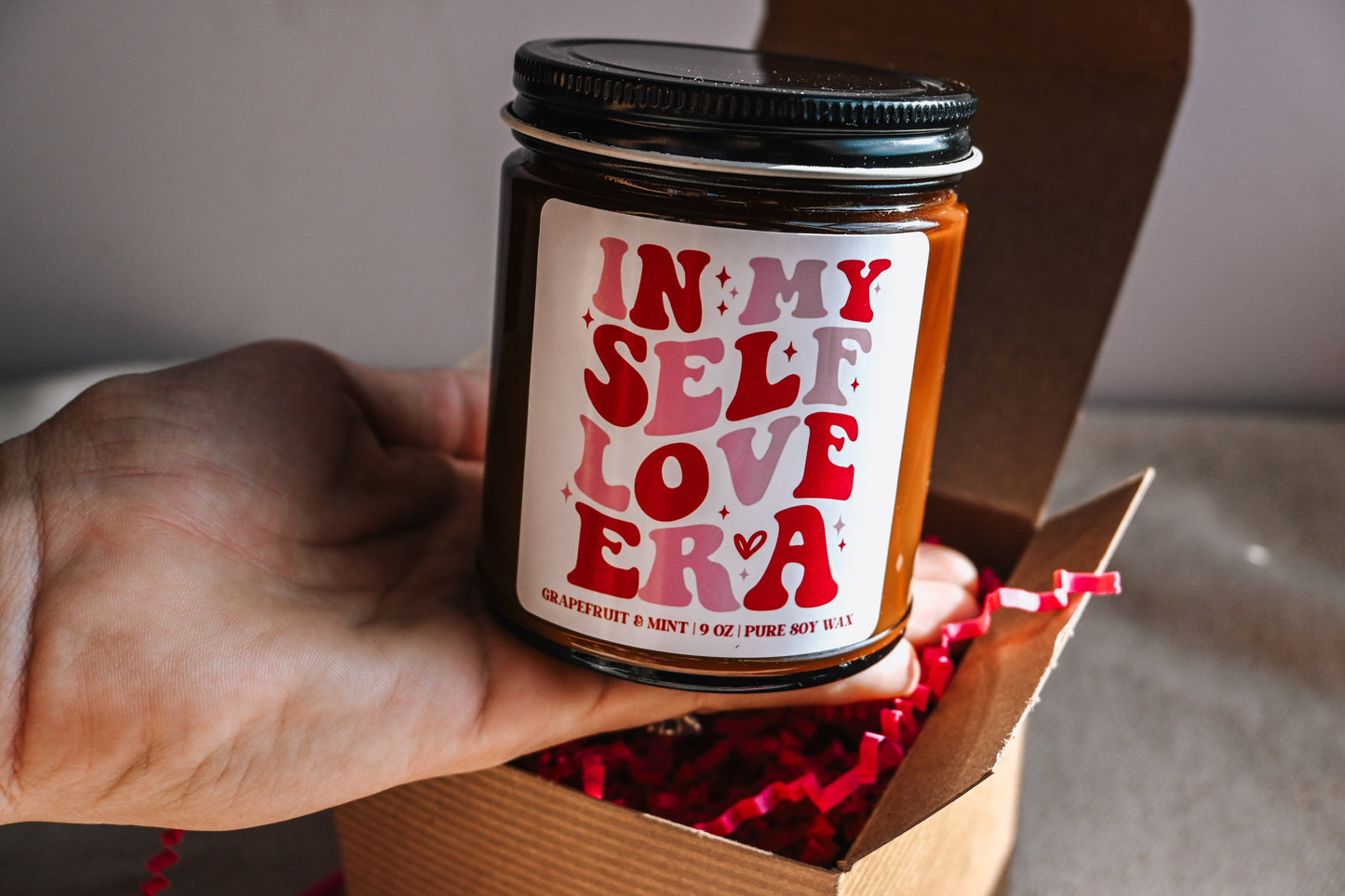 In My Self Love Era Candle | Cute Valentines Day Decor | 8 oz Grapefruit Mint Soy Candle | Non Toxic Scented Candle The Gift Gala Shop Candle Co. 