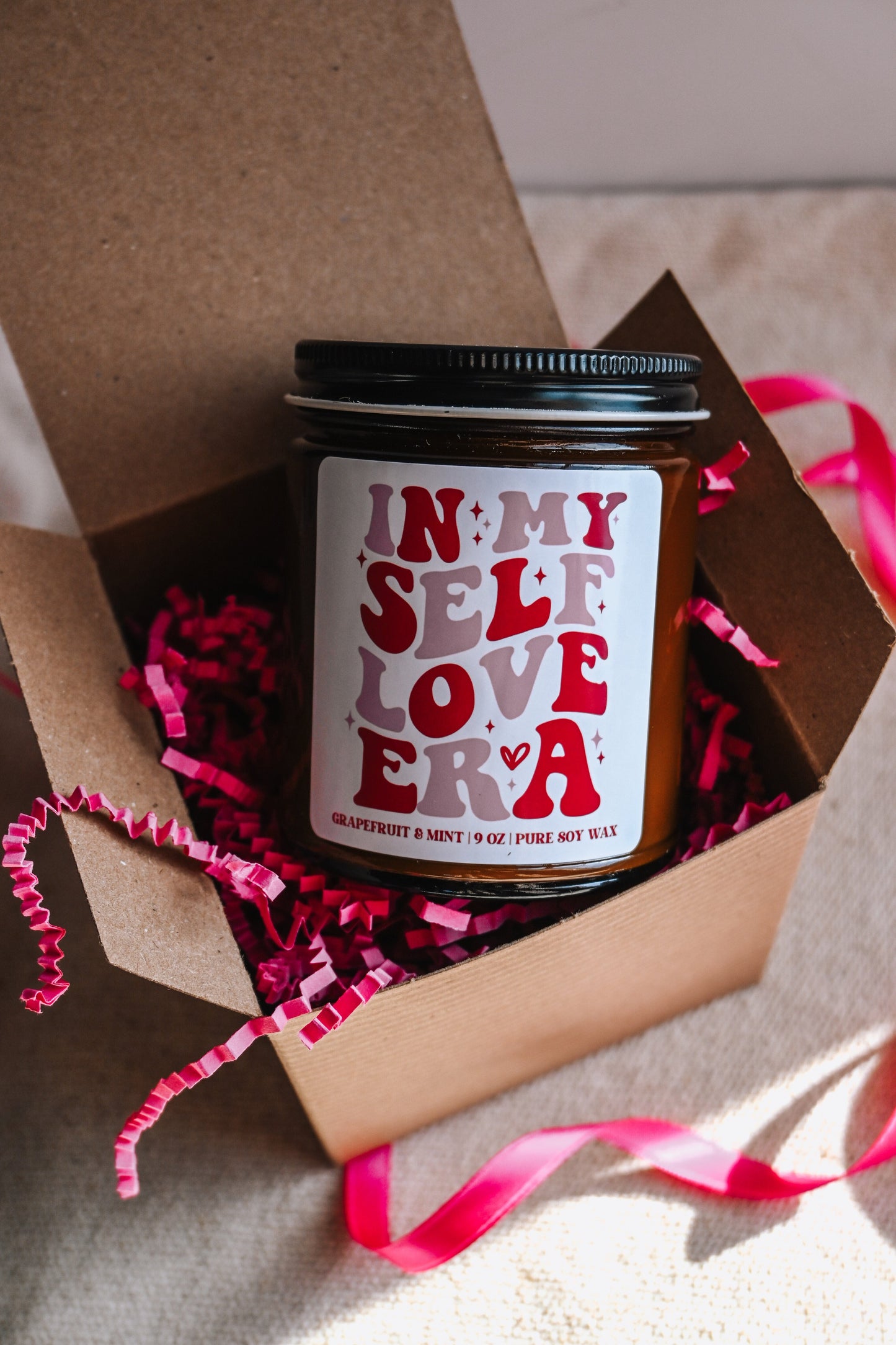 In My Self Love Era Candle | Cute Valentines Day Decor | 8 oz Grapefruit Mint Soy Candle | Non Toxic Scented Candle The Gift Gala Shop Candle Co. 