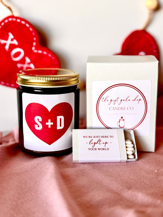 Initial Heart Valentines Day Candle | Personalized Valentines Gift Ideas Soy candle Thegiftgalashop