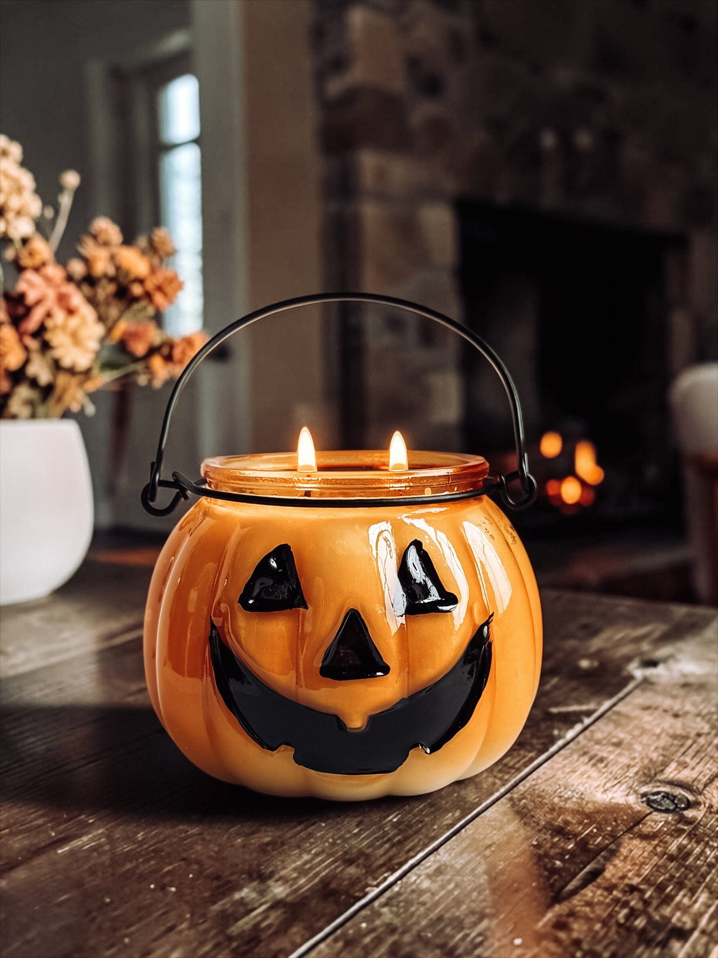 Jack O' Lantern Soy Candle | 12 oz 2 Wick Halloween Pumpkin Candle | Vintage Fall Decor | Cozy Autumn Scents The Gift Gala Shop Candle Co. 