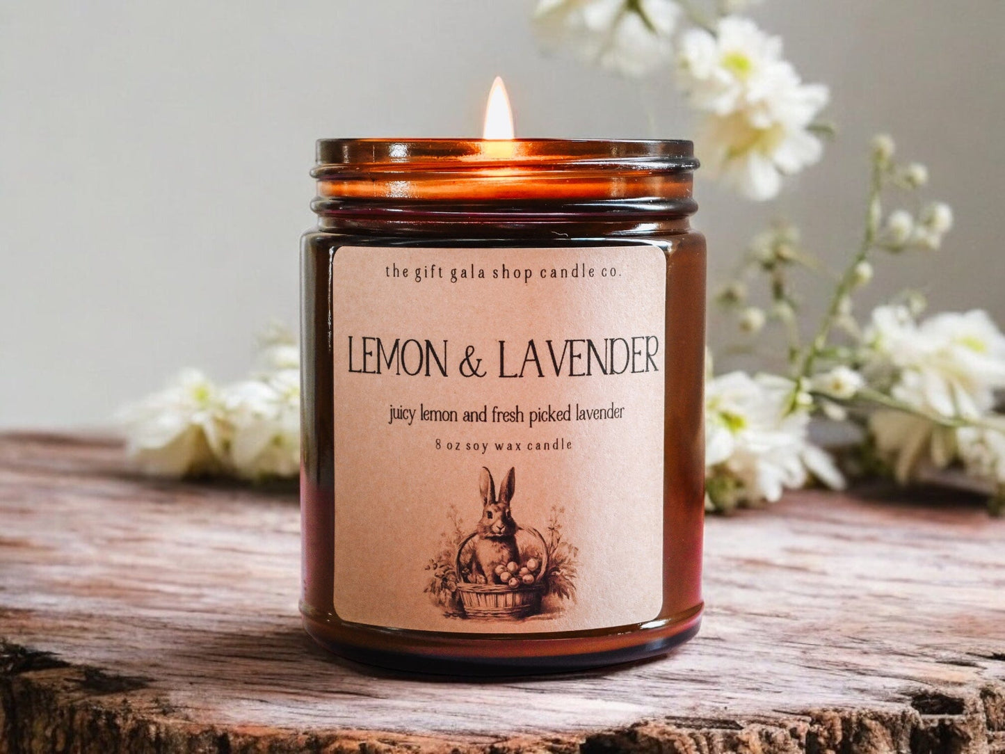 Lemon Lavender Scented Soy Candle for Easter | Best Candles for Primitive Spring Decor | Easter Basket Gift for Grandma, Mom, Teen, Friend, Host The Gift Gala Shop Candle Co. 