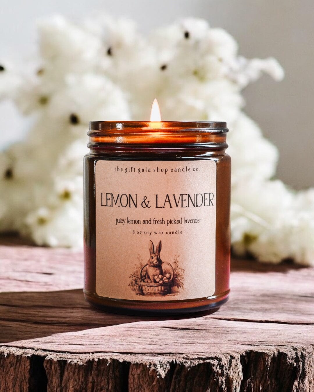 Lemon Lavender Scented Soy Candle for Easter | Best Candles for Primitive Spring Decor | Easter Basket Gift for Grandma, Mom, Teen, Friend, Host The Gift Gala Shop Candle Co. 