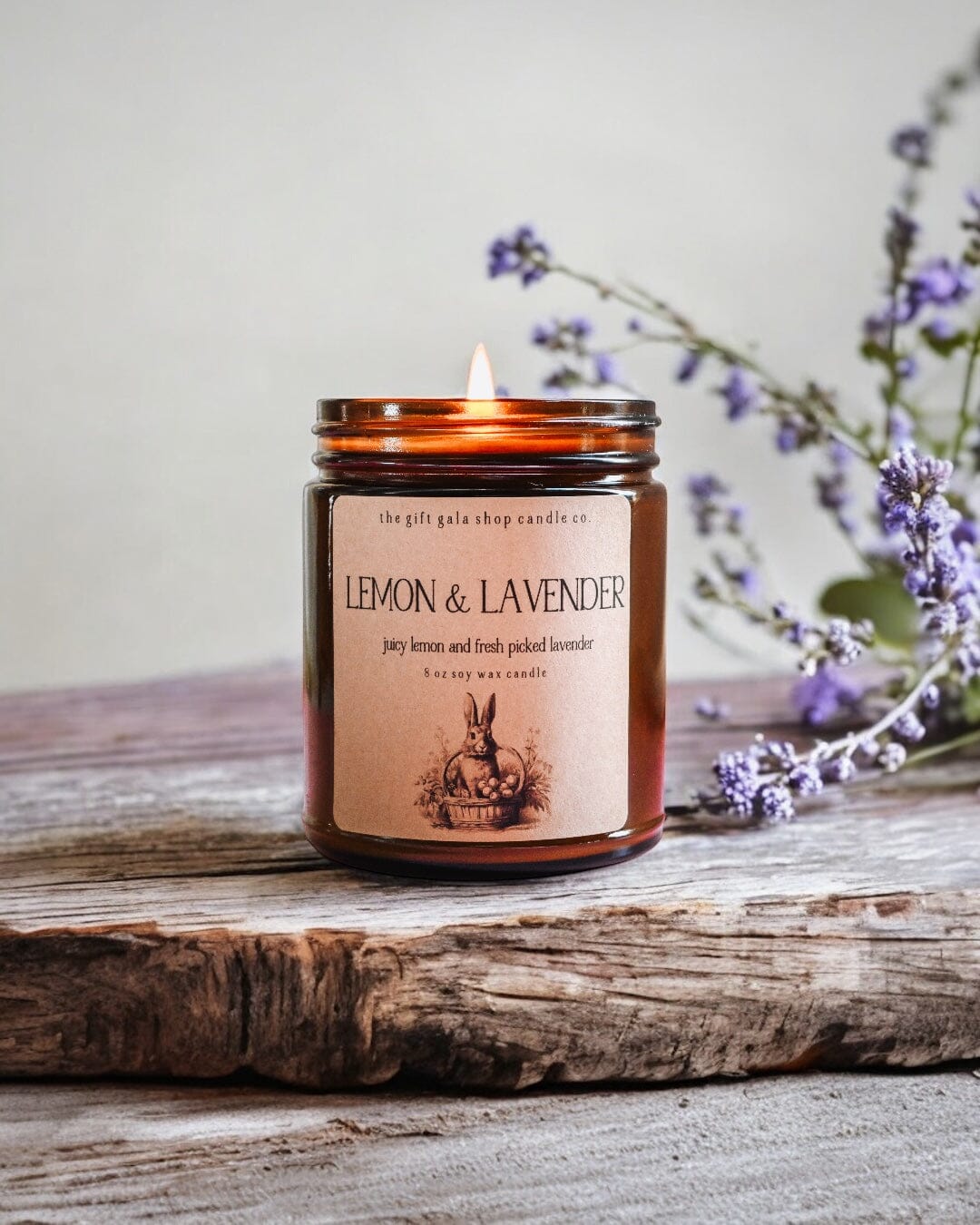 Lemon Lavender Scented Soy Candle for Easter | Best Candles for Primitive Spring Decor | Easter Basket Gift for Grandma, Mom, Teen, Friend, Host The Gift Gala Shop Candle Co. 