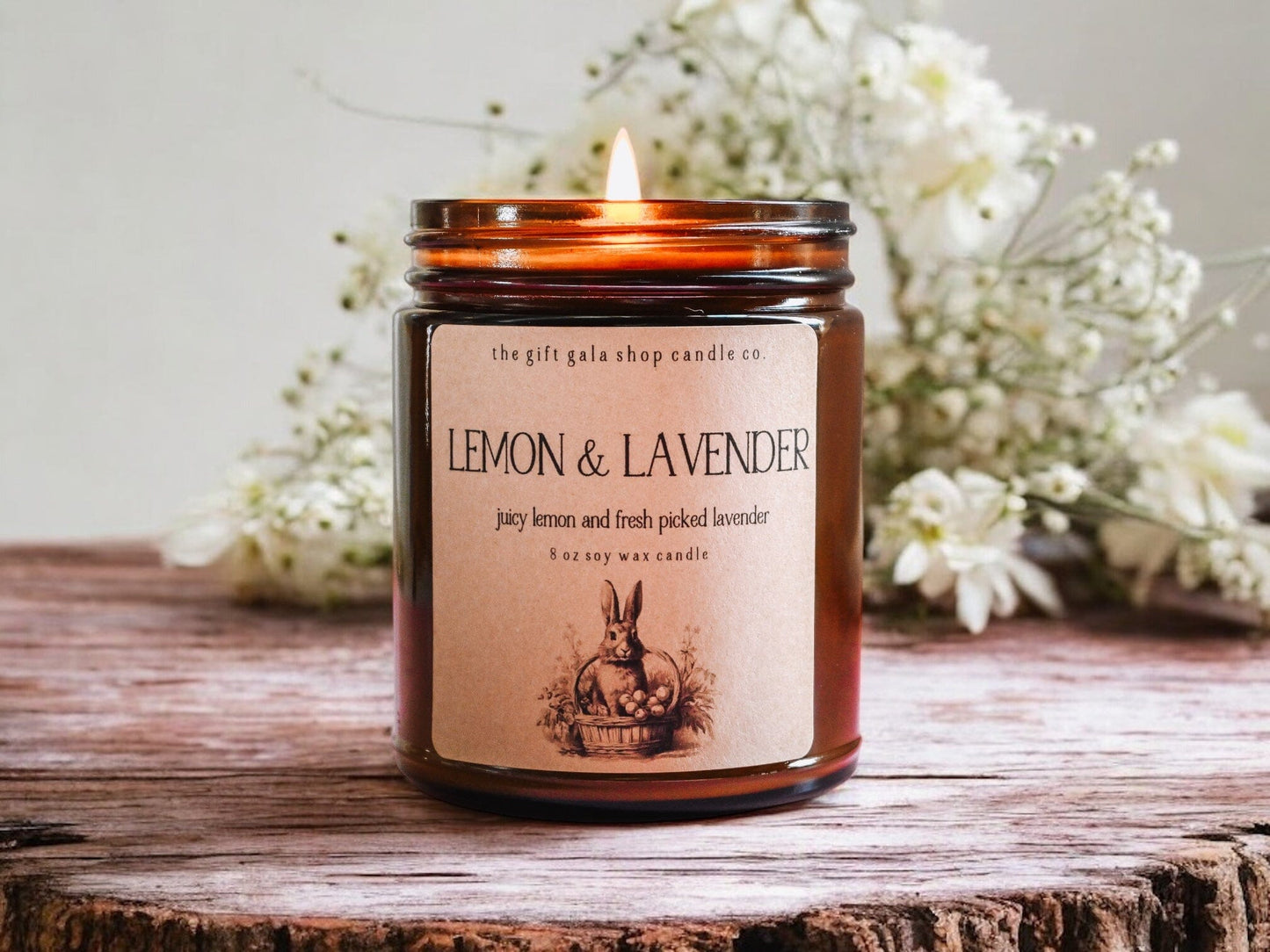 Lemon Lavender Scented Soy Candle for Easter | Best Candles for Primitive Spring Decor | Easter Basket Gift for Grandma, Mom, Teen, Friend, Host The Gift Gala Shop Candle Co. 