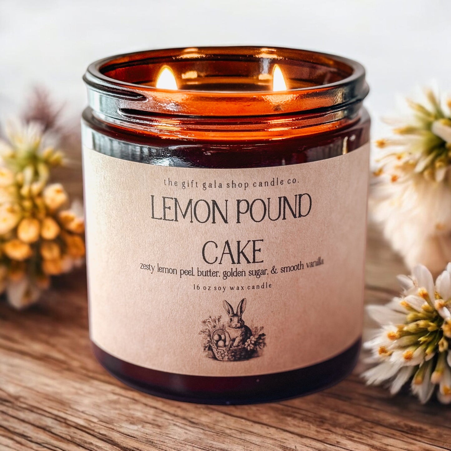 Lemon Pound Cake 16 oz Scented Soy Candle | Farmhouse Easter Table Decor | Best Natural Home Fragrance The Gift Gala Shop Candle Co. 