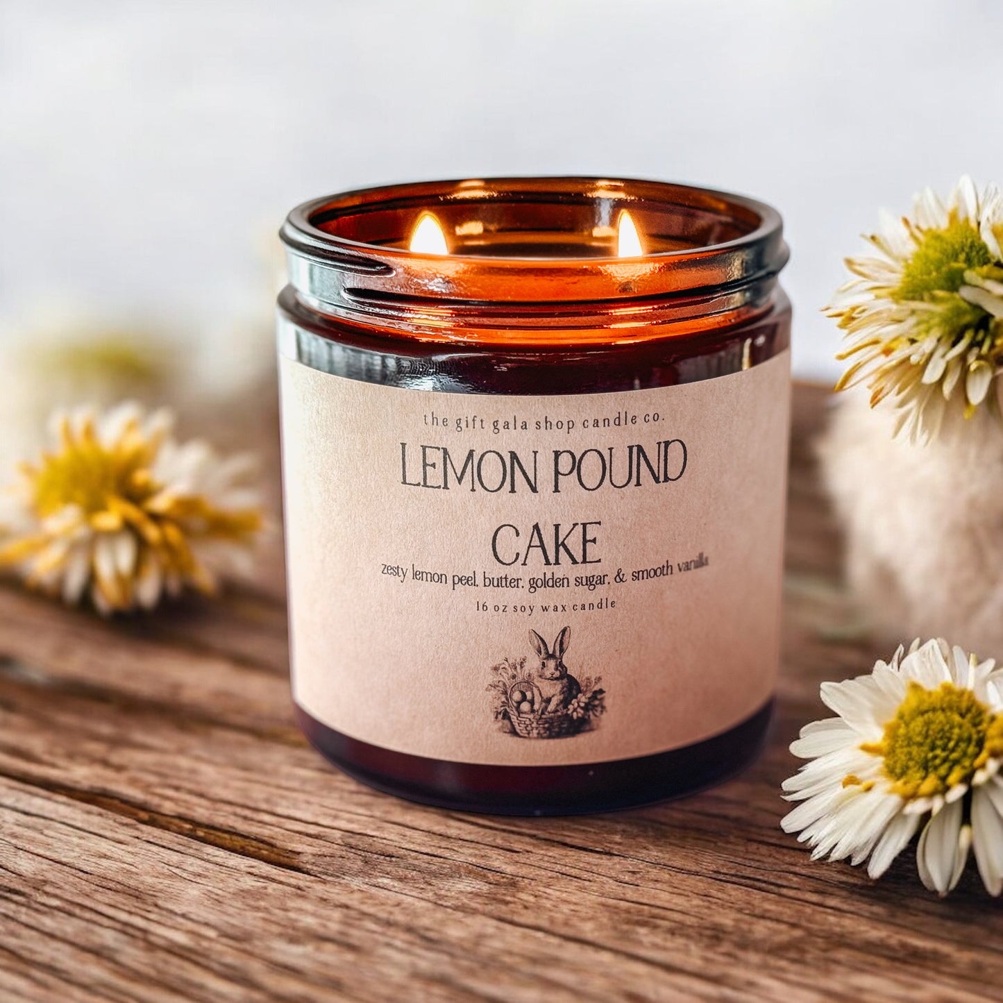 Lemon Pound Cake 16 oz Scented Soy Candle | Farmhouse Easter Table Decor | Best Natural Home Fragrance The Gift Gala Shop Candle Co. 