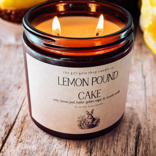 Lemon Pound Cake 16 oz Scented Soy Candle | Farmhouse Easter Table Decor | Best Natural Home Fragrance The Gift Gala Shop Candle Co.