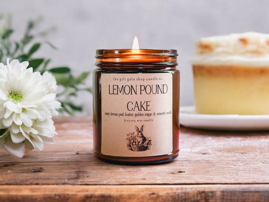 Lemon Pound Cake 8 oz Scented Soy Candle | Farmhouse Easter Table Decor | Best Natural Home Fragrance The Gift Gala Shop Candle Co.