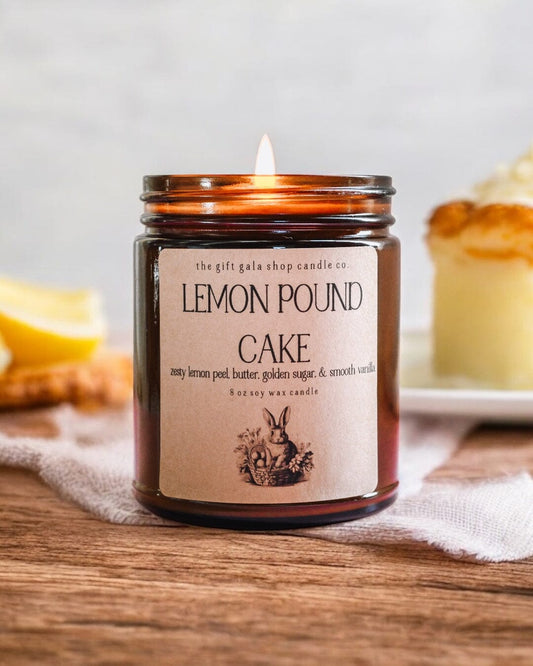 Lemon Pound Cake 8 oz Scented Soy Candle | Farmhouse Easter Table Decor | Best Natural Home Fragrance The Gift Gala Shop Candle Co.