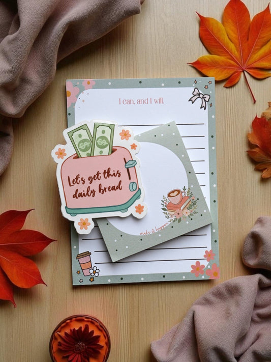 Let's Get This Daily Bread Vinyl Sticker - Motivational Small Business Sticker The Gift Gala Shop Candle Co.