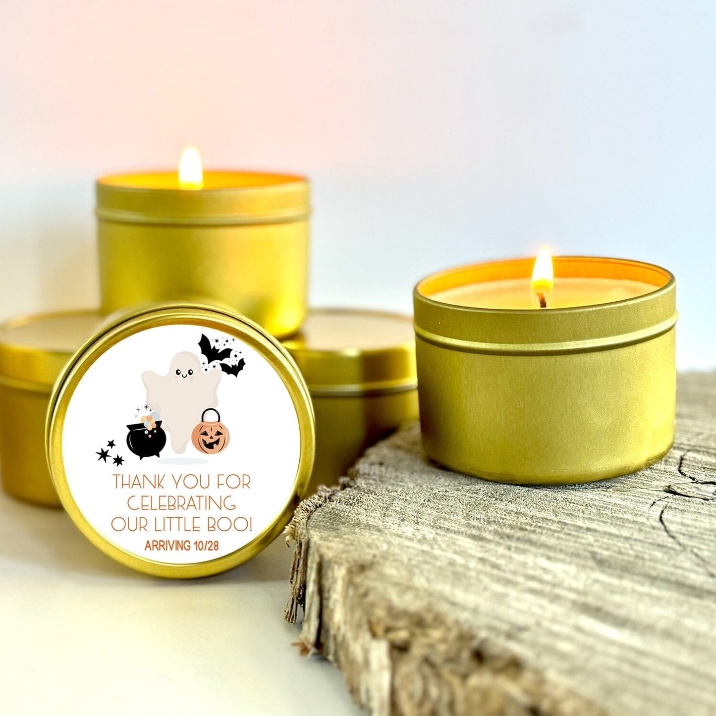 Little Boo Baby Shower Candle Favors | Halloween Baby Shower Favors | Set of 10 Tin Candles by The Gift Gala Shop Candle Co Candle Favors The Gift Gala Shop Candle Co. 