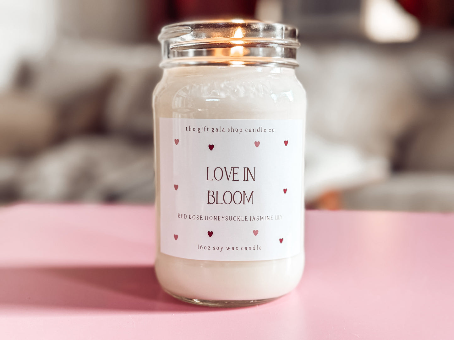 Love in Bloom Floral Candle – 16 oz Valentine’s Soy Candle | Romantic Gift for Girlfriend | Farmhouse Valentine’s Decor | Newlywed Candle The Gift Gala Shop Candle Co. 