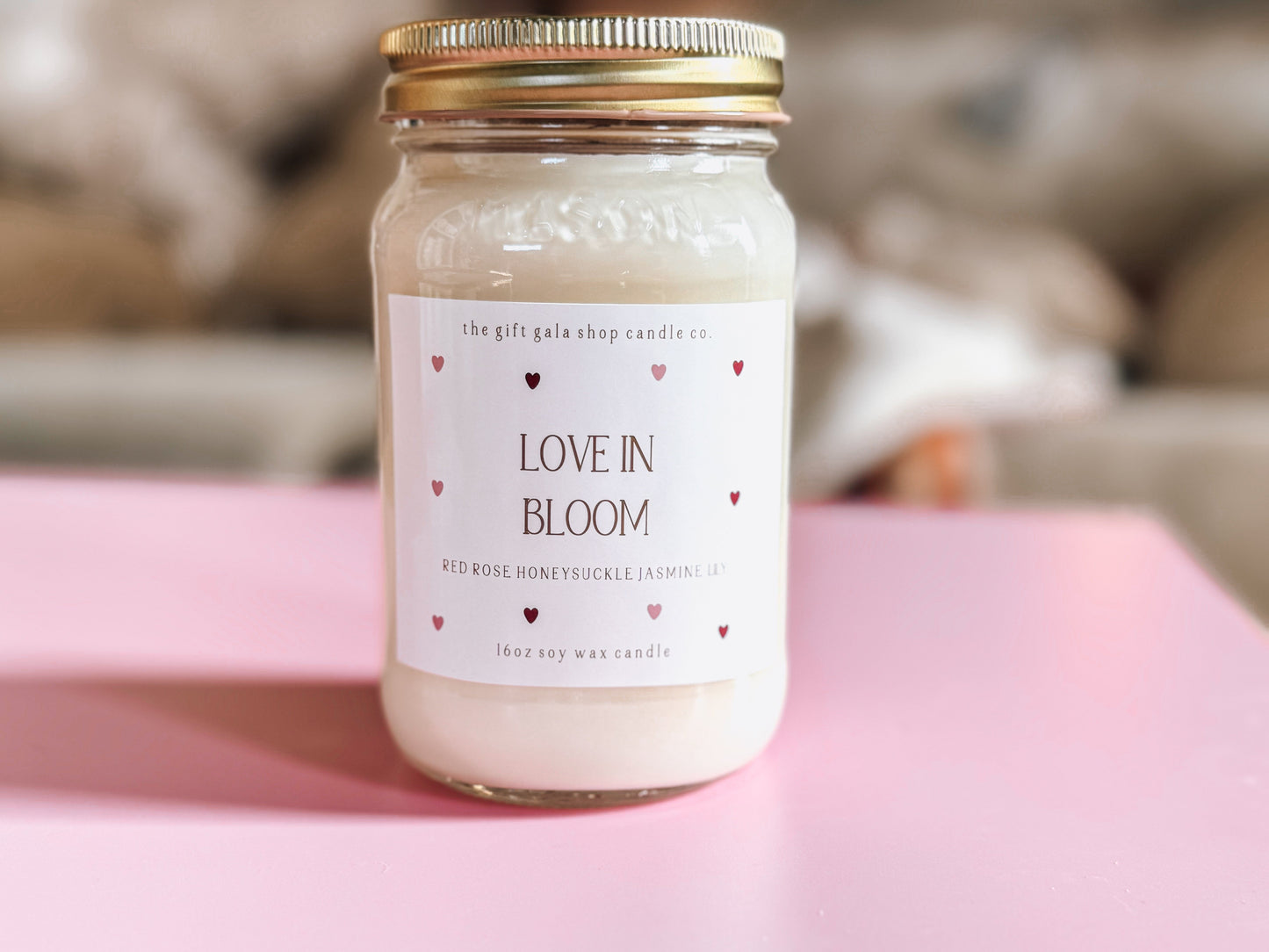 Love in Bloom Floral Candle – 16 oz Valentine’s Soy Candle | Romantic Gift for Girlfriend | Farmhouse Valentine’s Decor | Newlywed Candle The Gift Gala Shop Candle Co. 