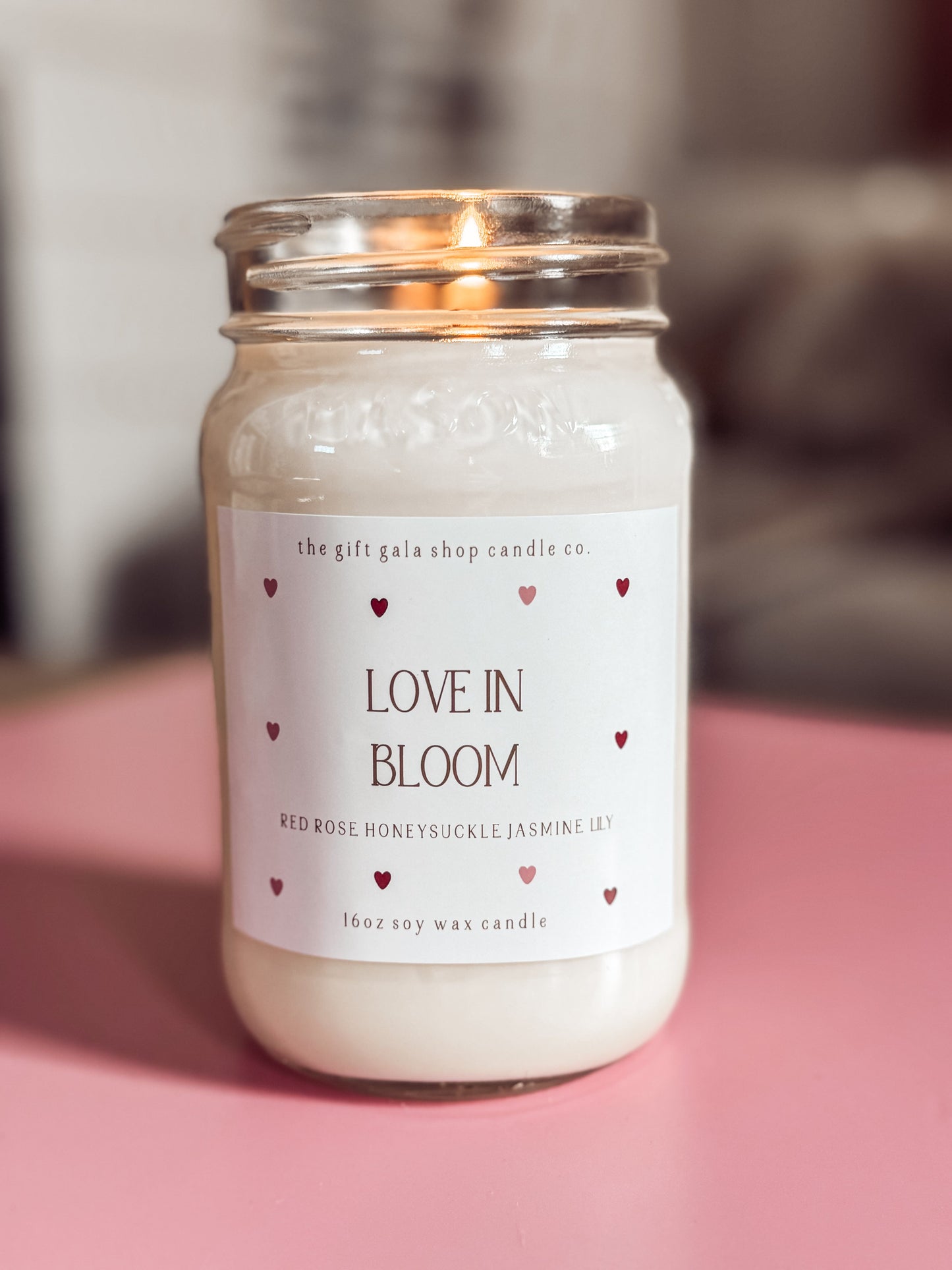 Love in Bloom Floral Candle – 16 oz Valentine’s Soy Candle | Romantic Gift for Girlfriend | Farmhouse Valentine’s Decor | Newlywed Candle The Gift Gala Shop Candle Co. 