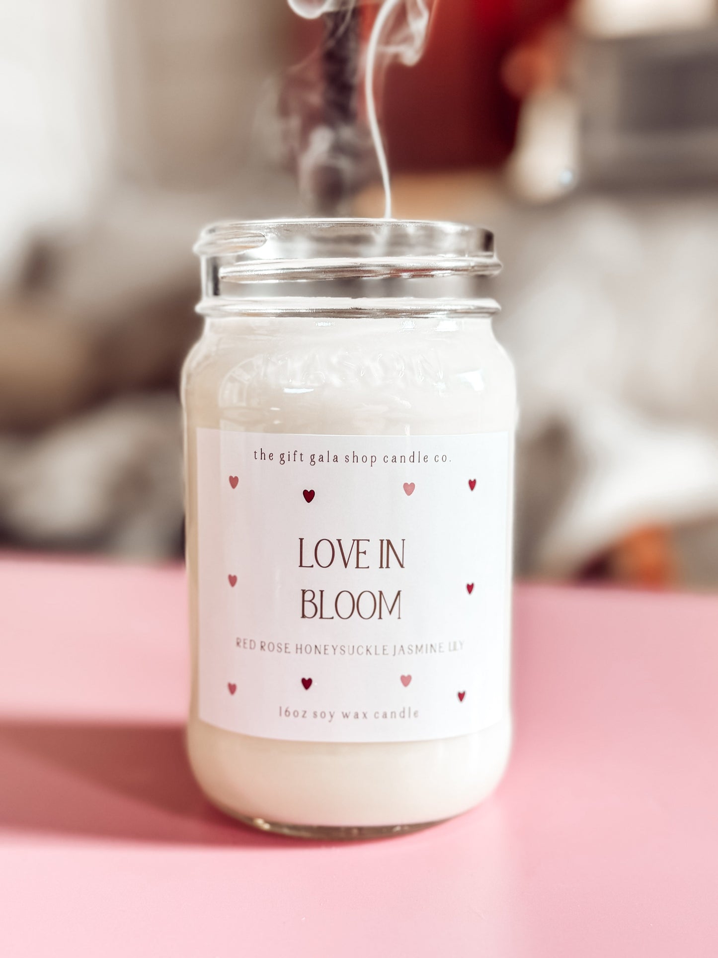 Love in Bloom Floral Candle – 16 oz Valentine’s Soy Candle | Romantic Gift for Girlfriend | Farmhouse Valentine’s Decor | Newlywed Candle The Gift Gala Shop Candle Co. 