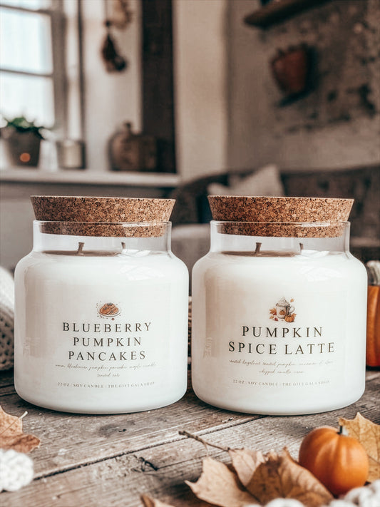 Luxury Fall Candles | 22 oz Apothecary Soy Candle | Nontoxic Cozy Pumpkin, Apple & Spice Scents The Gift Gala Shop Candle Co.