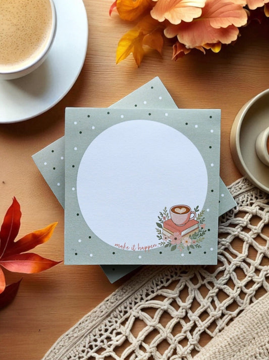 Make It Happen Sticky Notes 3" x 3" - Motivational Sticky Notes - Cute Sticky Notes - Small Business Stationery The Gift Gala Shop Candle Co.
