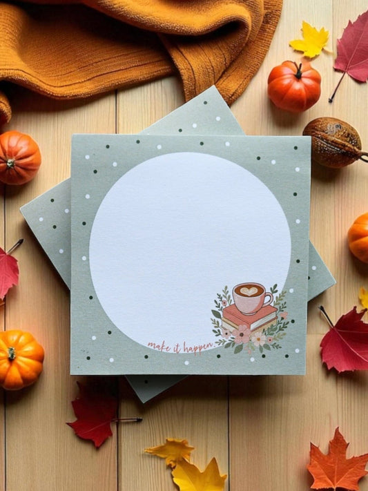 Make It Happen Sticky Notes 3" x 3" - Motivational Sticky Notes - Cute Sticky Notes - Small Business Stationery The Gift Gala Shop Candle Co.
