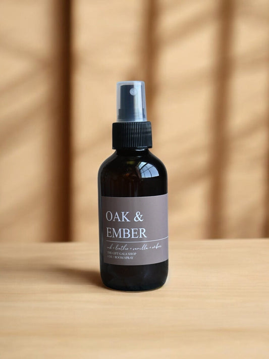 Oak & Ember Fall Room Spray – Oak, Vanilla & Whiskey | Warm Woody Autumn Mist | Non-Toxic Linen & Room Spray room spray The Gift Gala Shop Candle Co.