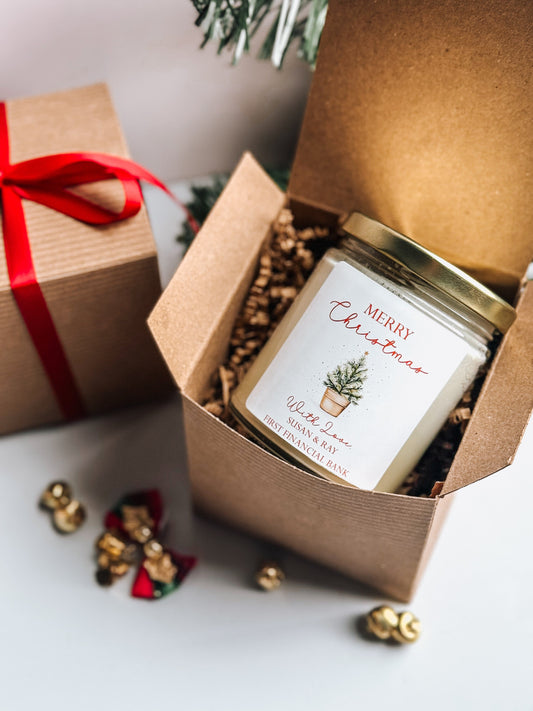 Personalized Merry Christmas Candle | Holiday Soy Candle | Christmas Tree Scented Candle | Christmas Table Decor | Stocking Stuffer Thegiftgalashop 