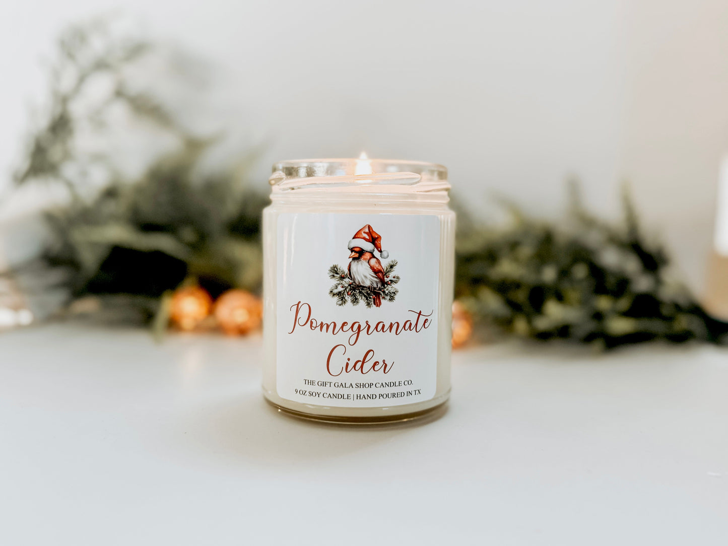 Pomegranate Cider Soy Candle | Handmade Soy Candle | Cozy Christmas Gift | Holiday Home Decor | Stocking Stuffer | The Gift Gala Shop Candle Co. Thegiftgalashop 