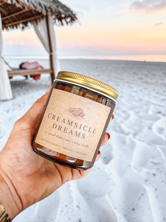 PRE-ORDER 9 oz Summer Carnival Soy Candle | Amber Jar Candle | Coastal Gourmand Candle | Non-Toxic Salty & Sweet Summer Scents The Gift Gala Shop Candle Co. 