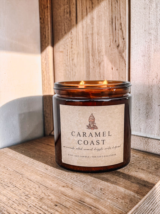 PRE-ORDER Mid Summer Sweets Soy Candle | 16 oz Double Wick Amber Jar | Non-Toxic Candle | Salty Summer Gourmand Scents The Gift Gala Shop Candle Co. 