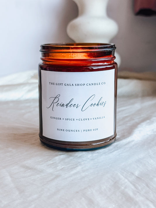 Reindeer Cookies Christmas Candle | Gingerbread Cookie Soy Candle | Non-Toxic Holiday Candle Gift The Gift Gala Shop Candle Co.