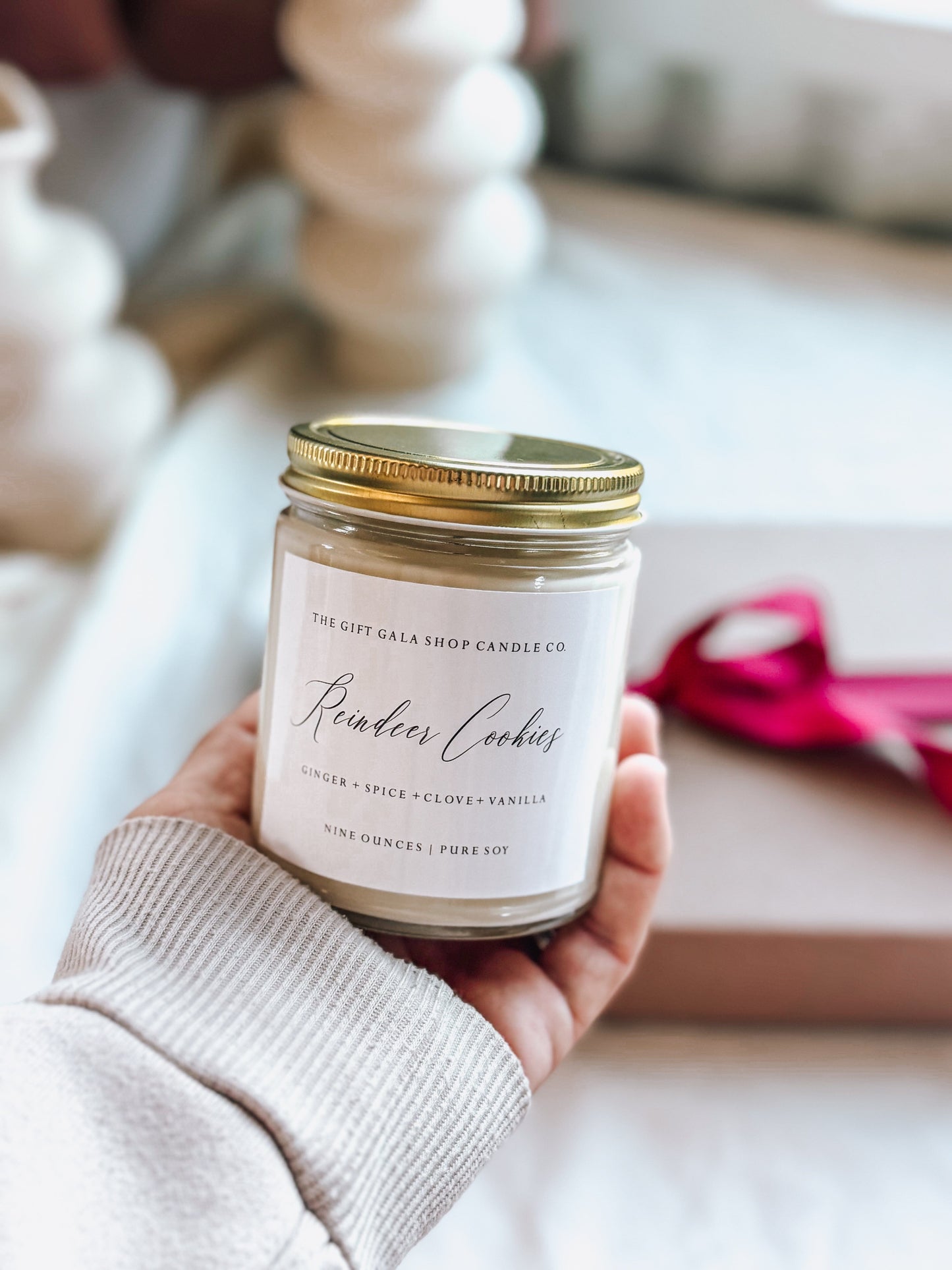 Reindeer Cookies Christmas Candle | Gingerbread Cookie Soy Candle | Non-Toxic Holiday Candle Gift The Gift Gala Shop Candle Co. 